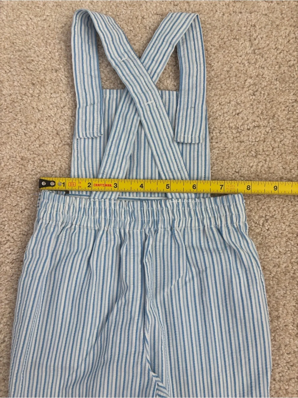 Pair of seersucker basketball themed infant rompers, size 3-6mo